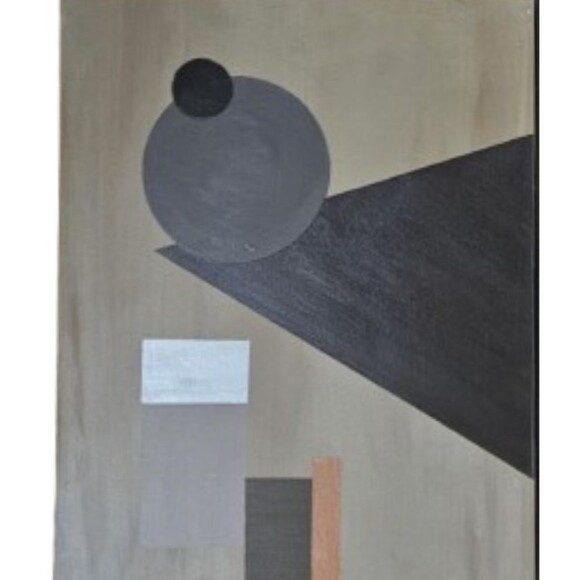 Paintings on canvas  Geometric Abstract Set Of 2 Original Acrylic Paintings - Picture 3 of 4